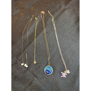 Lot of 4 Assorted Necklaces Charm Pendants Layering Chains